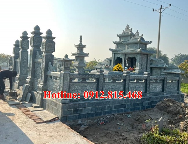 Khuôn viên nghĩa  trang gia đình đẹp tại Trà Vinh - 84 mẫu lăng mộ đá