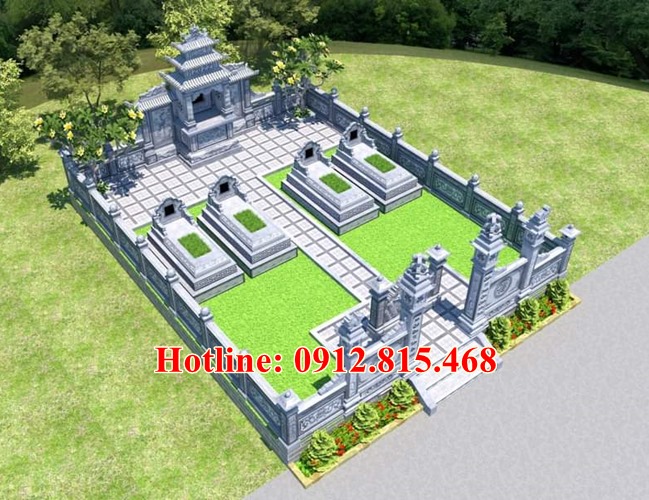 Khuôn viên nghĩa  trang gia đình đẹp tại Trà Vinh - 84 mẫu lăng mộ đá