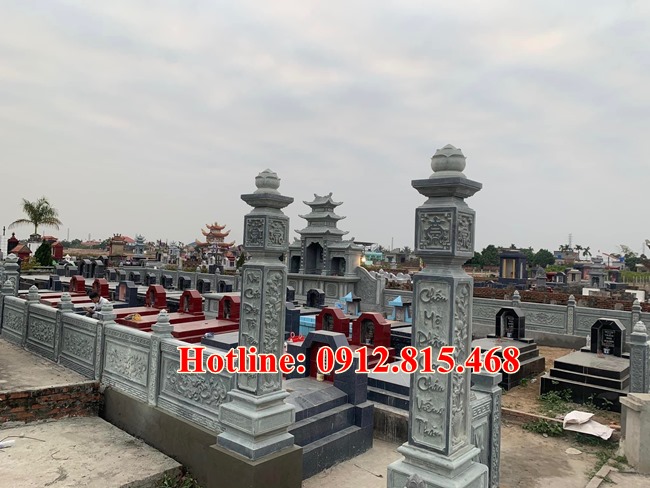 Khuôn viên nghĩa  trang gia đình đẹp tại Trà Vinh - 84 mẫu lăng mộ đá