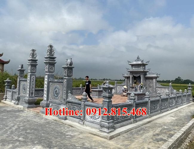 Khuôn viên khu lăng mộ đá đẹp tại Sóc Trăng - 83 mẫu lăng mộ giá đình