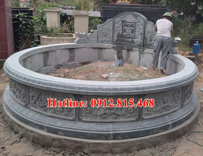 Lăng mộ đá tròn đẹp - Xây mẫu lăng mộ tổ tròn đẹp chuẩn phong thủy
