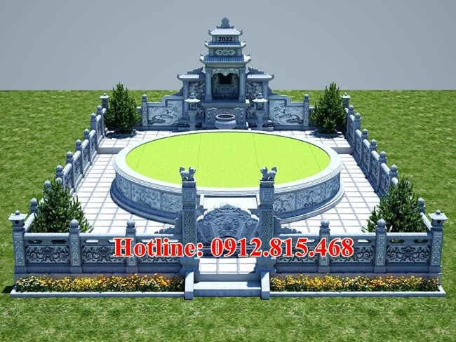 Lăng mộ đá tròn đẹp - Xây mẫu lăng mộ tổ tròn đẹp chuẩn phong thủy