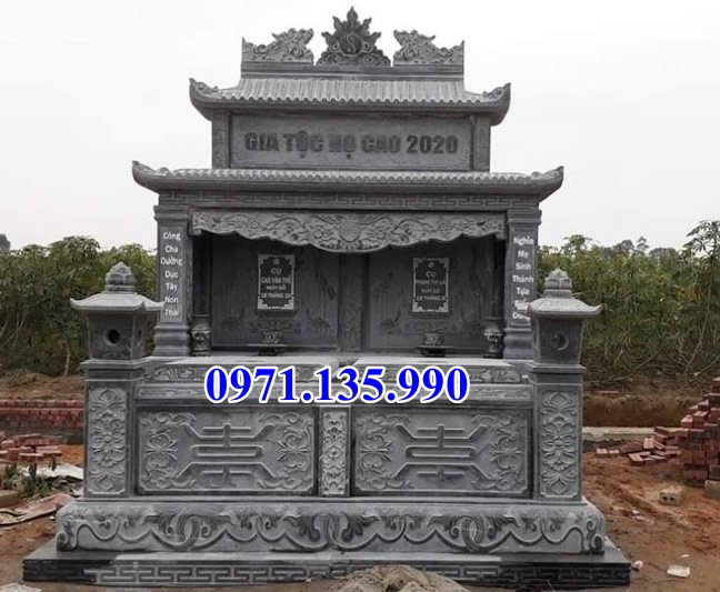 Mộ đá đôi - Mẫu mộ đôi bằng đá đơn giản đẹp bán tại Lai Châu