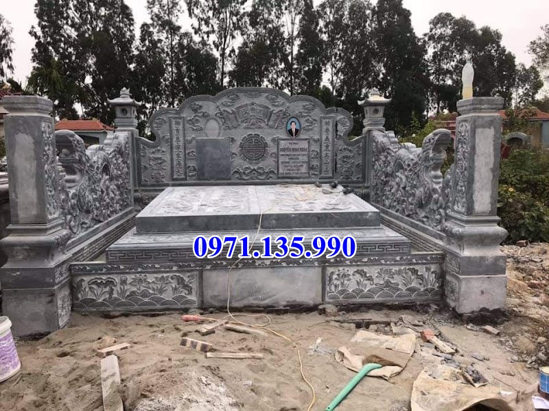 Mộ đá đôi - Mẫu mộ đôi bằng đá đơn giản đẹp bán tại Lai Châu