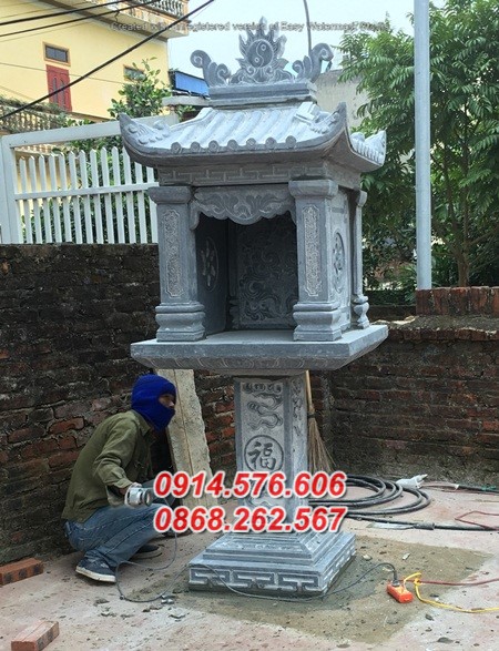 Mẫu 324 cây hương thờ bằng đá bán trà vinh sơn thần linh thổ địa
