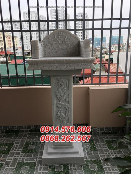 Mẫu 324 cây hương thờ bằng đá bán trà vinh sơn thần linh thổ địa