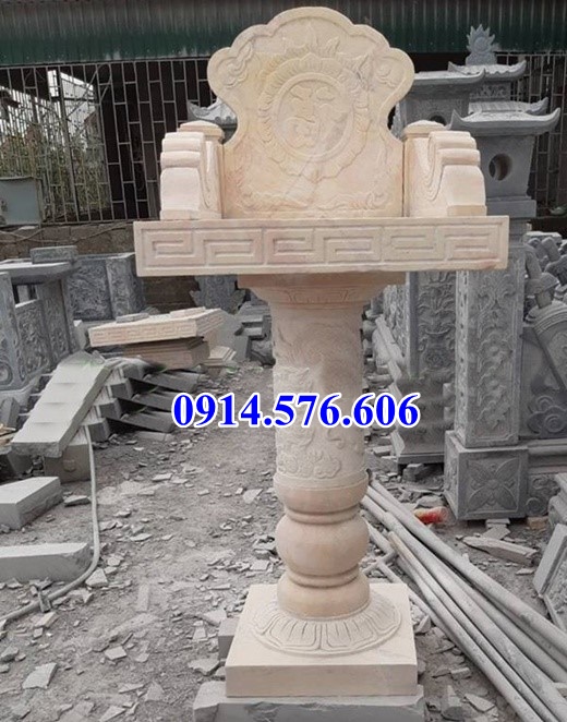 Mẫu 324 cây hương thờ bằng đá bán trà vinh sơn thần linh thổ địa