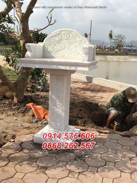 Mẫu 324 cây hương thờ bằng đá bán trà vinh sơn thần linh thổ địa