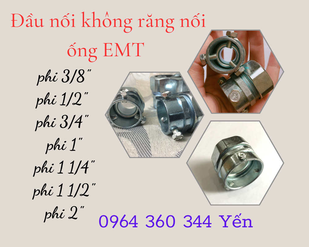 Đầu nối ống ruột gà lõi thép với ống EMT