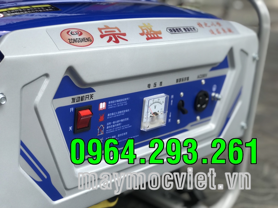 Máy phát điện 3.2kW hàng nội địa Trung giật nổ chạy xăng 1 cổng ra