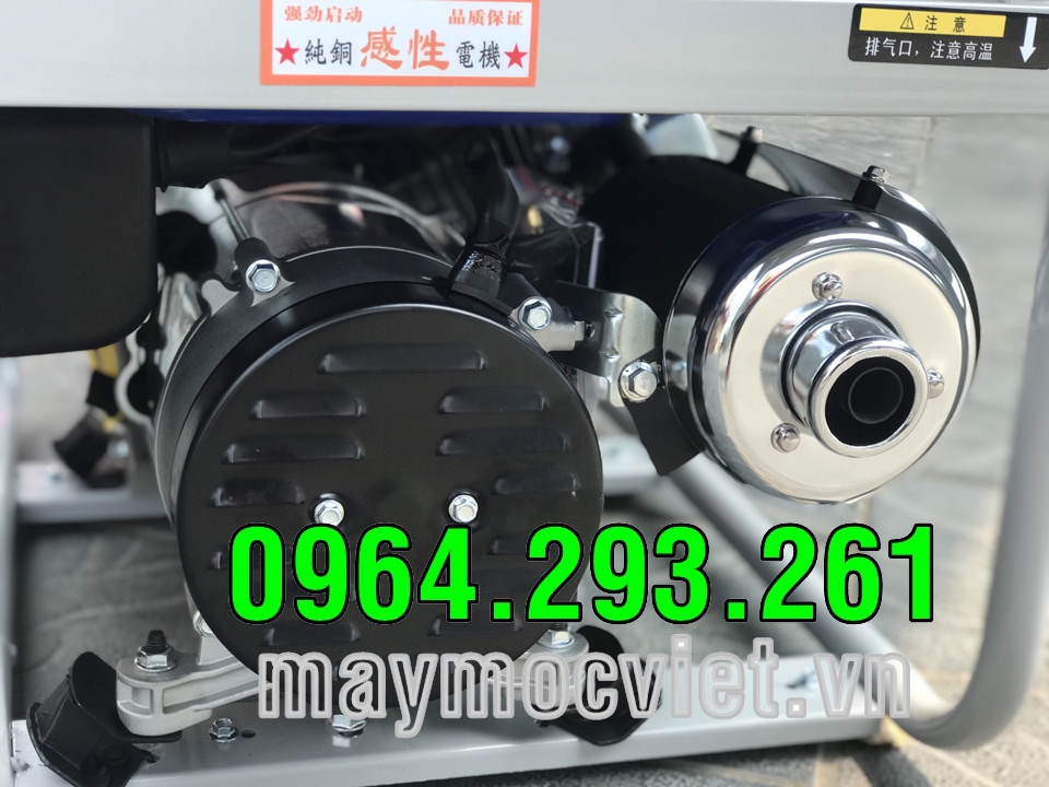 Máy phát điện 3.2kW hàng nội địa Trung giật nổ chạy xăng 1 cổng ra