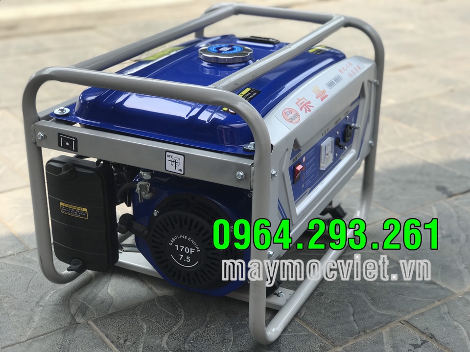 Máy phát điện 3.2kW hàng nội địa Trung giật nổ chạy xăng 1 cổng ra