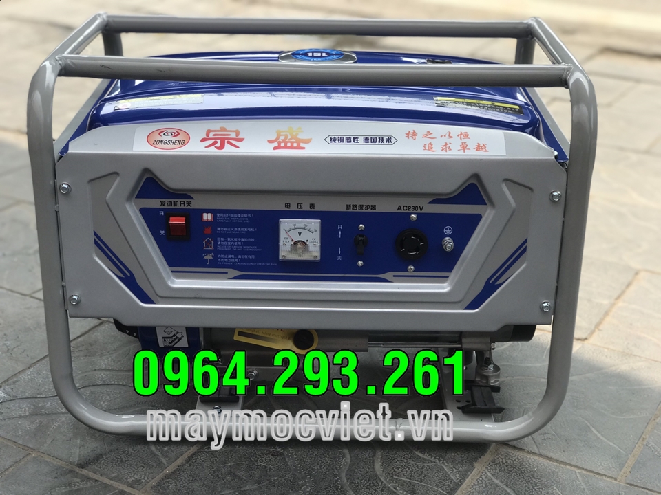 Máy phát điện 3.2kW hàng nội địa Trung giật nổ chạy xăng 1 cổng ra