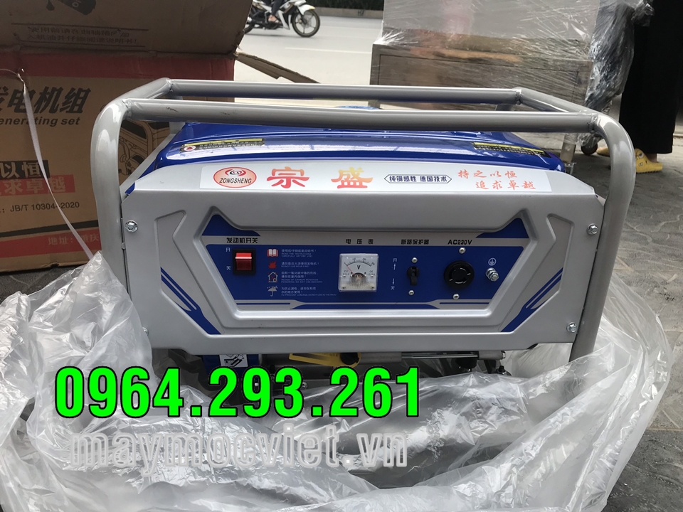 Máy phát điện 3.2kW hàng nội địa Trung giật nổ chạy xăng 1 cổng ra