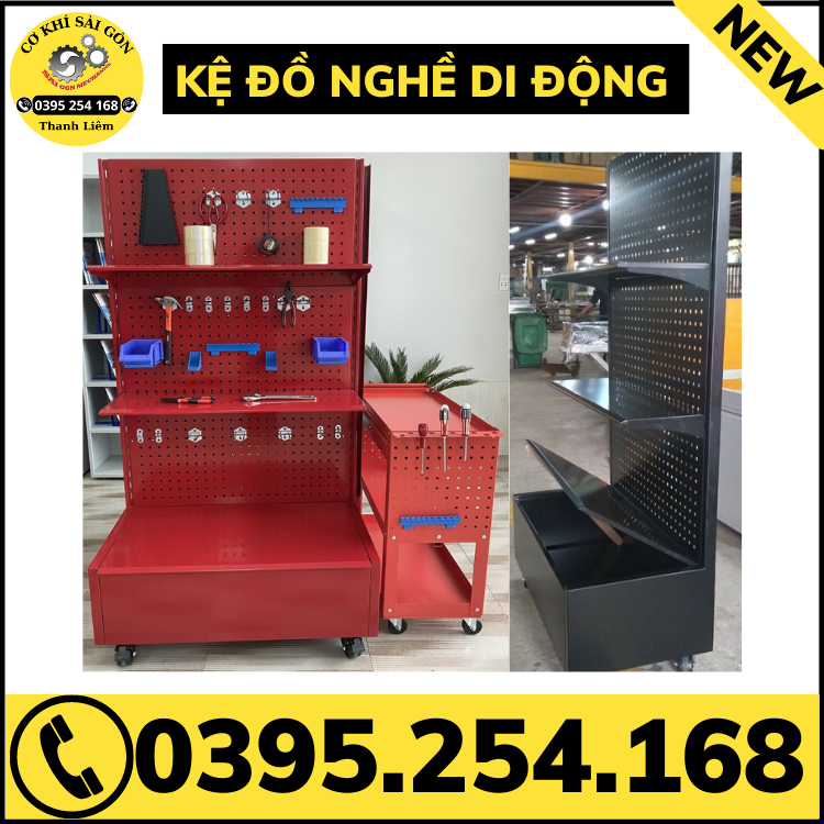 Bảng và kệ treo dụng cụ đồ nghề có thể di chuyển được