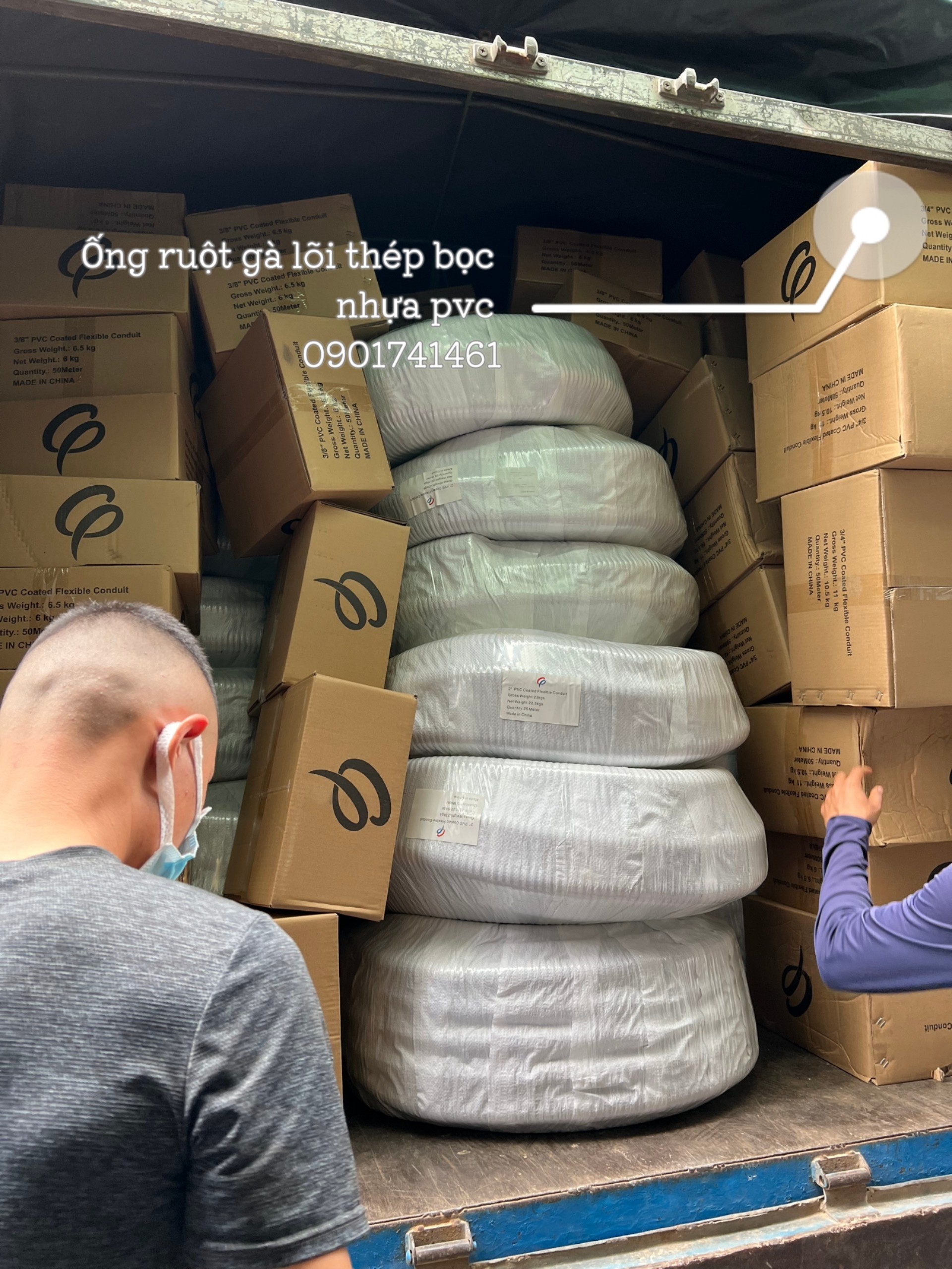 Kho phân phối ống ruột gà lõi thép bọc nhựa pvc