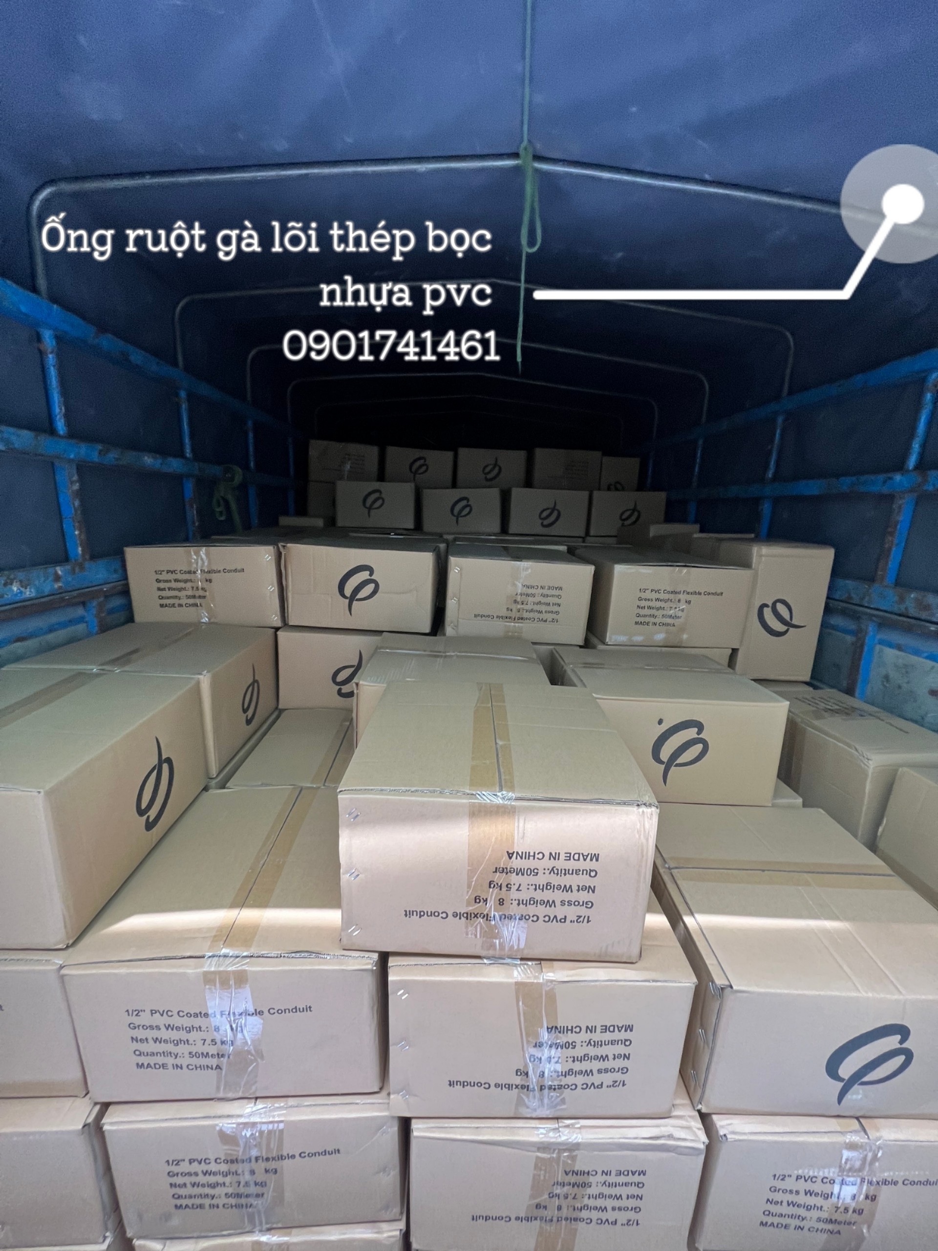 Kho phân phối ống ruột gà lõi thép bọc nhựa pvc