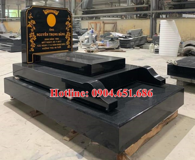 Xây sẵn mộ đá an táng 1 lần đẹp - Mẫu mộ đá chôn, an táng 1 lần đẹp