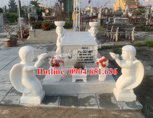 Xây sẵn mộ đá an táng 1 lần đẹp - Mẫu mộ đá chôn, an táng 1 lần đẹp