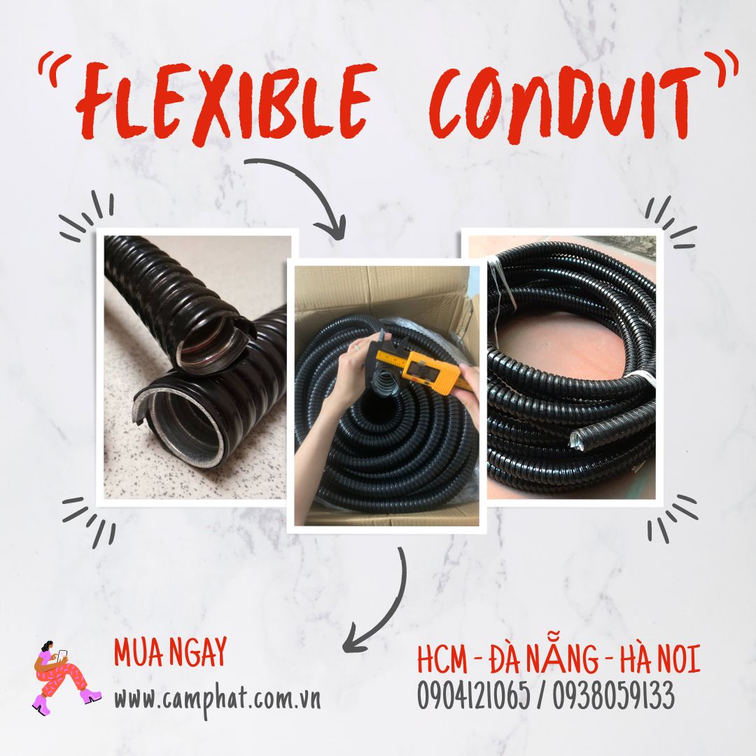 Ống ruột gà lõi thép bọc nhựa PVC phi 20 (1/2 inch - ID 16 - OD 20)