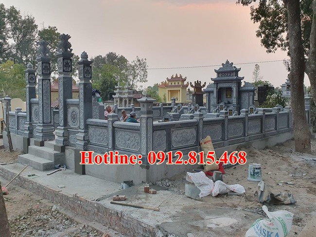 15 Mẫu nghĩa trang gia đình thiết kế xây bằng đá đẹp - Lăng mộ gia tộc