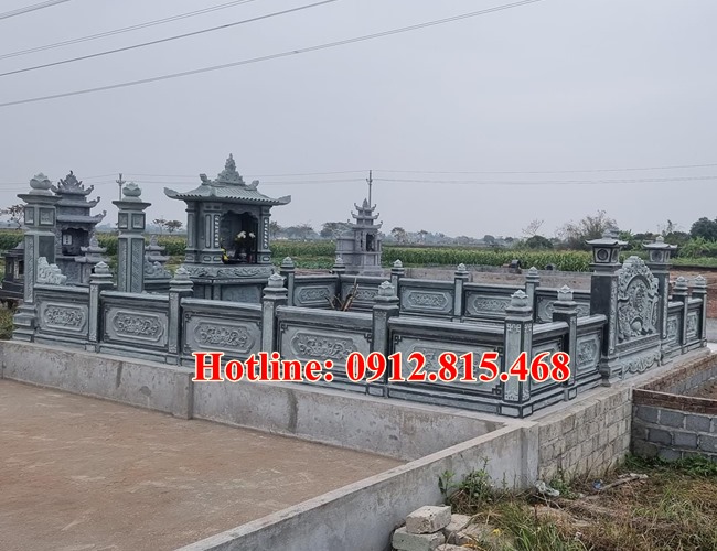 15 Mẫu nghĩa trang gia đình thiết kế xây bằng đá đẹp - Lăng mộ gia tộc