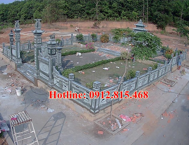 15 Mẫu nghĩa trang gia đình thiết kế xây bằng đá đẹp - Lăng mộ gia tộc