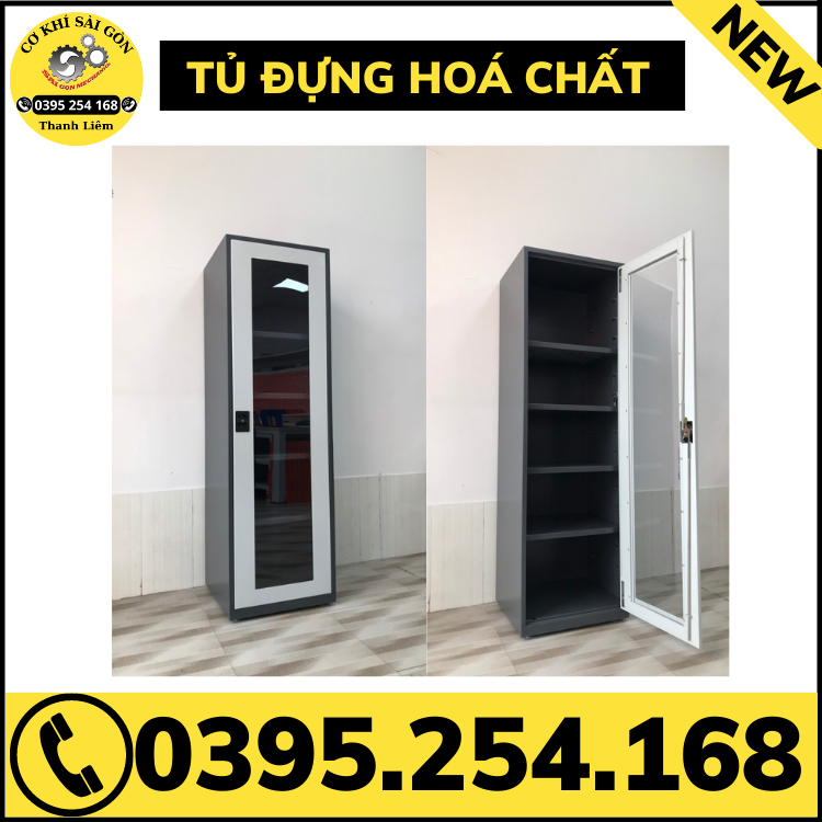 Tủ đựng hoá chất 1 cửa và 2 cửa sơn tĩnh điện bền đẹp