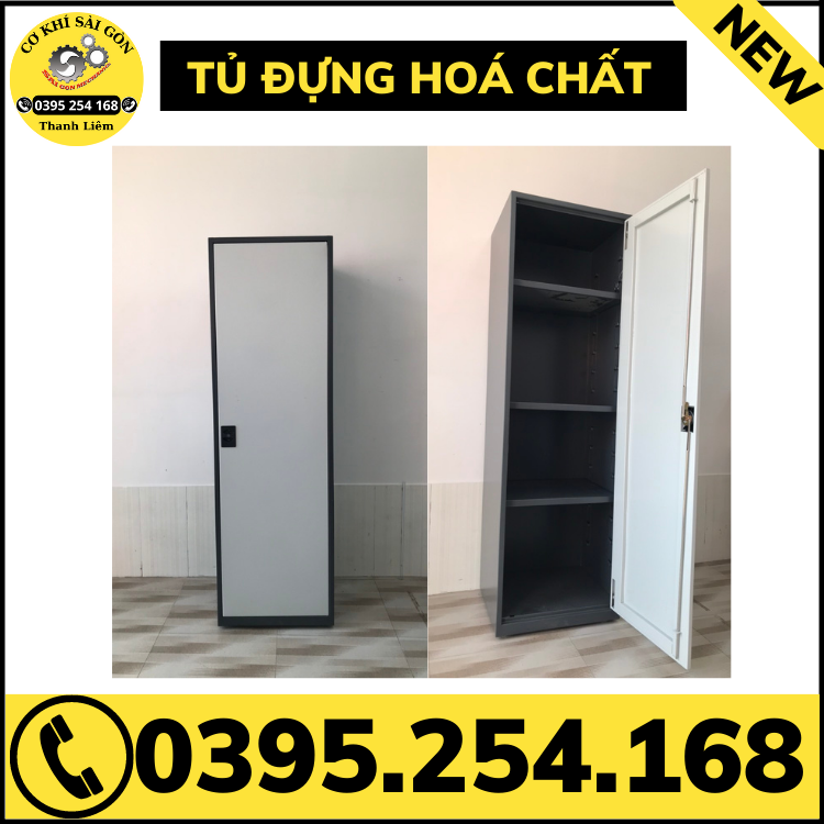 Tủ đựng hoá chất 1 cửa và 2 cửa sơn tĩnh điện bền đẹp