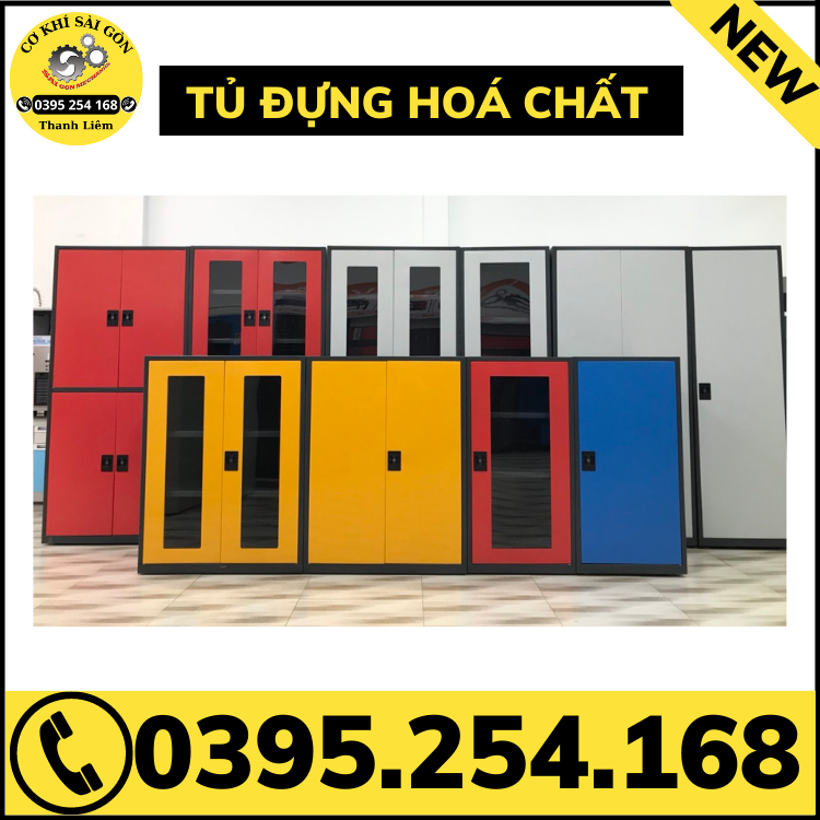 Tủ đựng hoá chất 1 cửa và 2 cửa sơn tĩnh điện bền đẹp