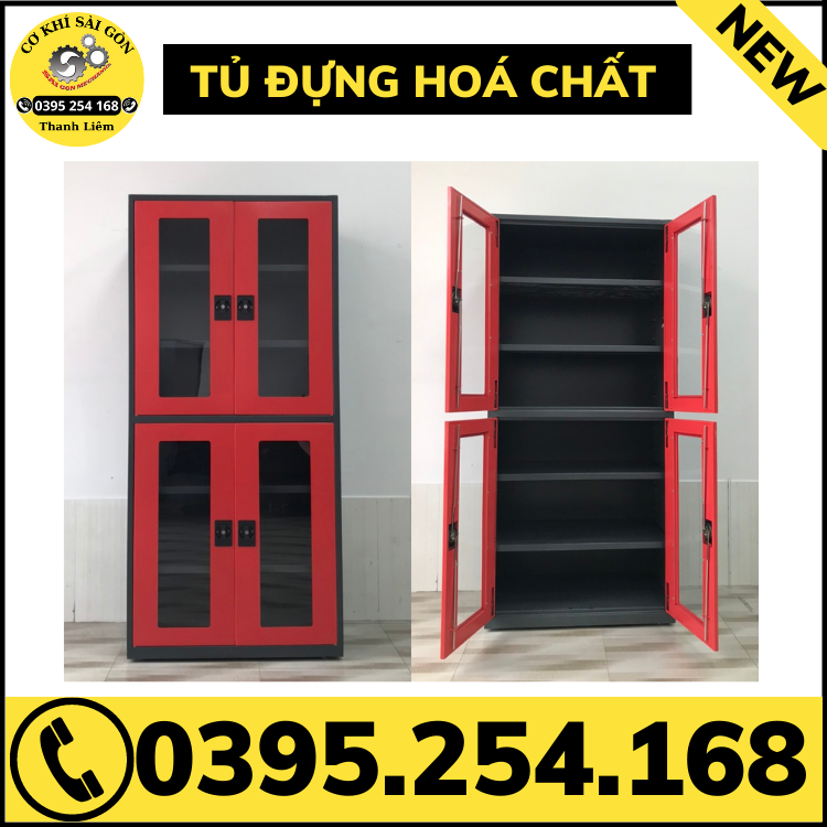 Tủ đựng hoá chất 1 cửa và 2 cửa sơn tĩnh điện bền đẹp