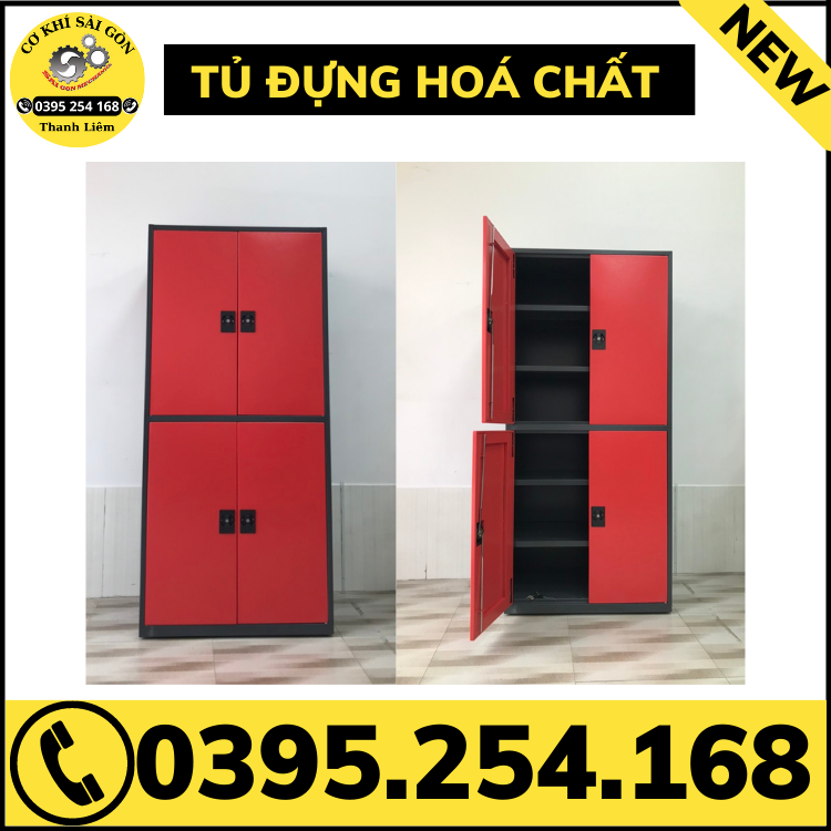 Tủ đựng hoá chất 1 cửa và 2 cửa sơn tĩnh điện bền đẹp