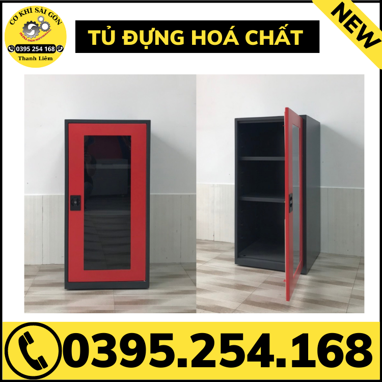 Tủ đựng hoá chất 1 cửa và 2 cửa sơn tĩnh điện bền đẹp