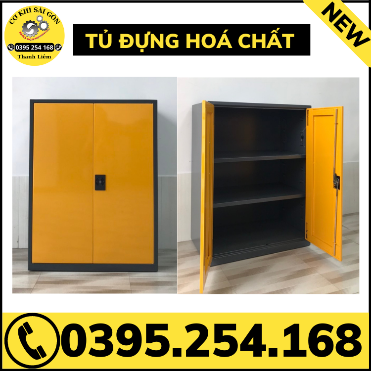 Tủ đựng hoá chất 1 cửa và 2 cửa sơn tĩnh điện bền đẹp