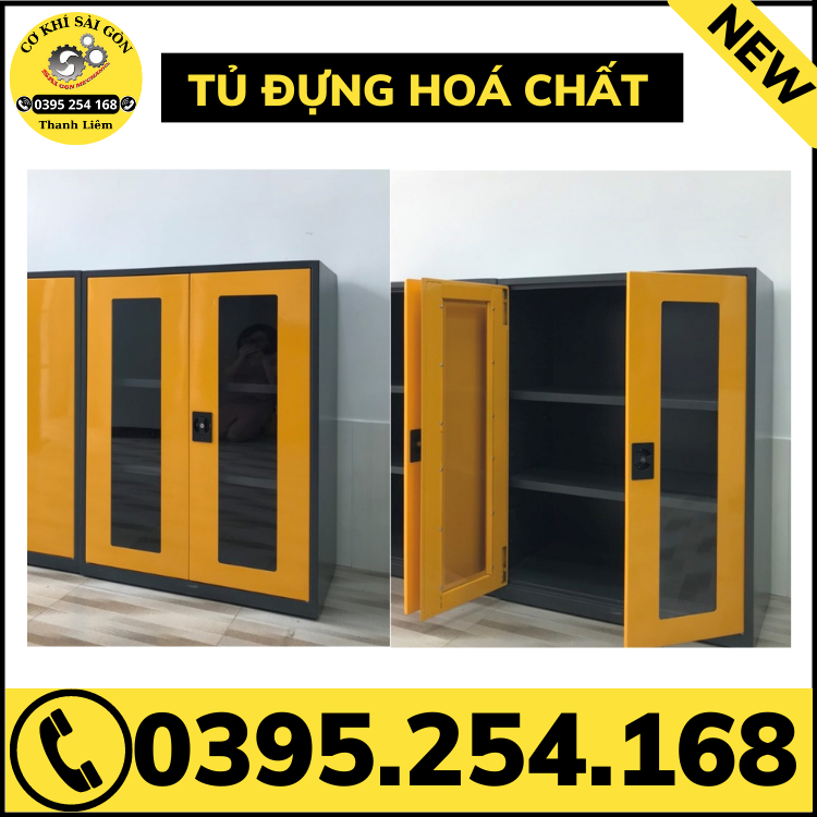 Tủ đựng hoá chất 1 cửa và 2 cửa sơn tĩnh điện bền đẹp
