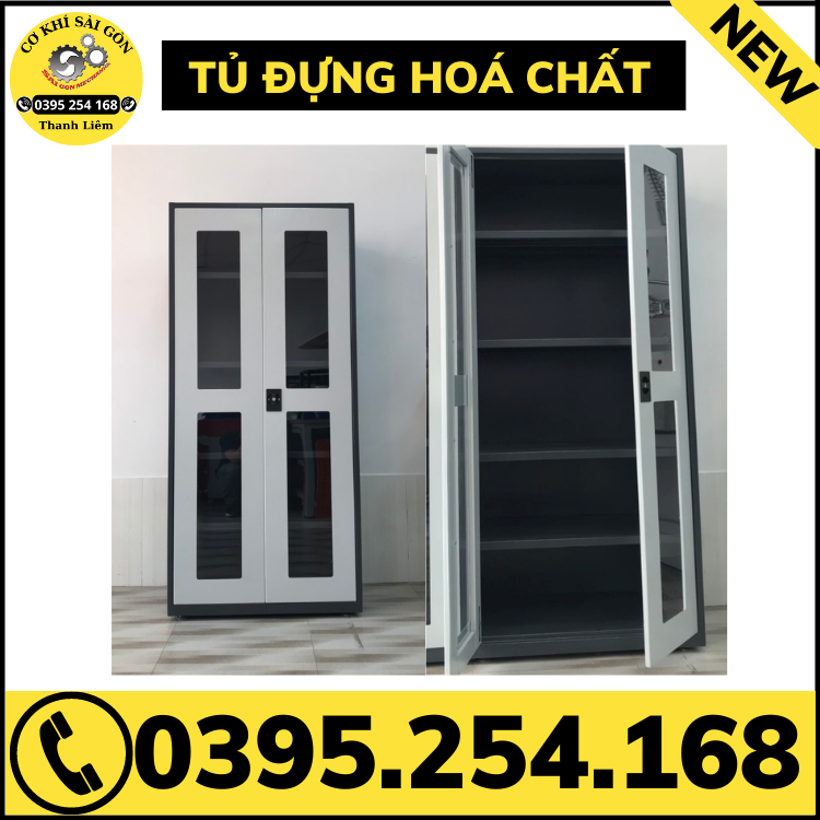 Tủ đựng hoá chất 1 cửa và 2 cửa sơn tĩnh điện bền đẹp