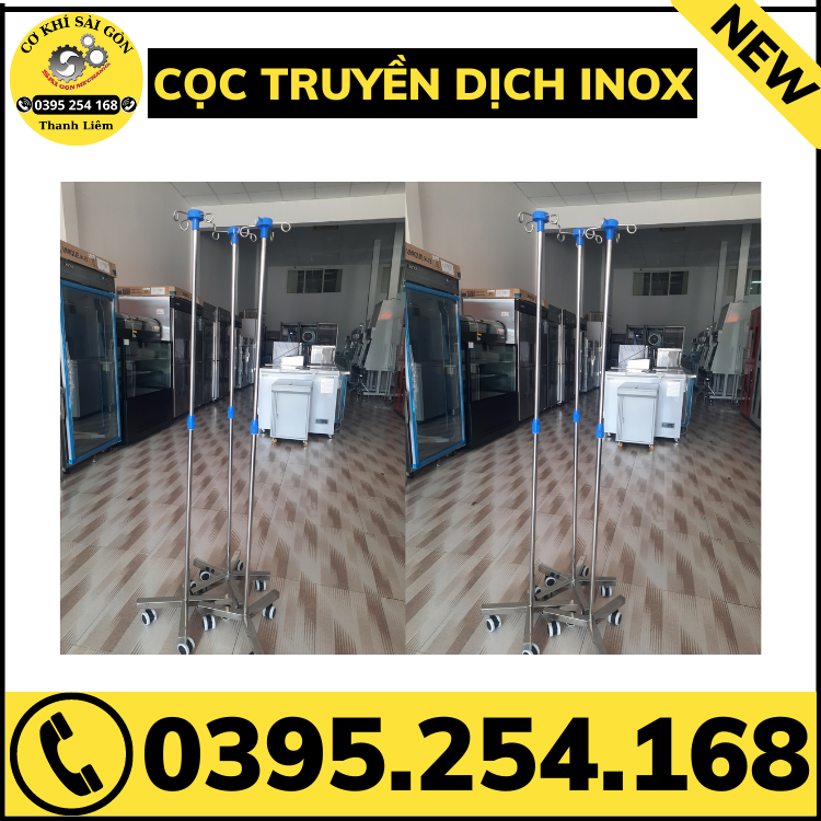 Cọc truyền dịch bằng inox 304 có thể tăng giảm chiều cao