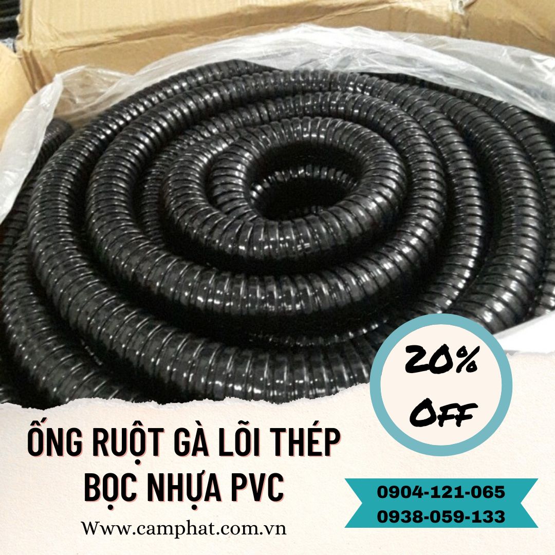 Ống ruột gà lõi thép phi 2 inch (ID 51mm - OD 63mm) - 25m/cuộn