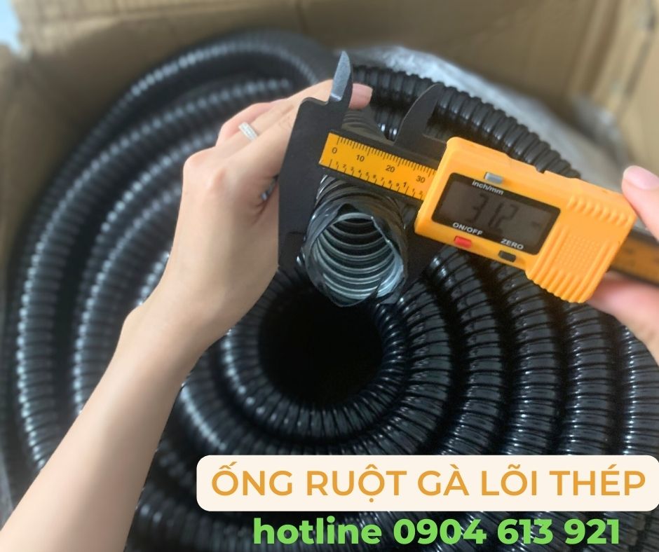 Ống ruột gà lõi thép/ ống kẽm bọc nhựa  D16 D20 D25 D32 D40 giá bán sỉ