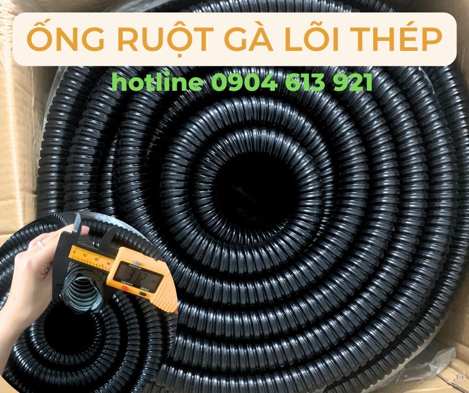 Ống ruột gà lõi thép/ ống kẽm bọc nhựa  D16 D20 D25 D32 D40 giá bán sỉ