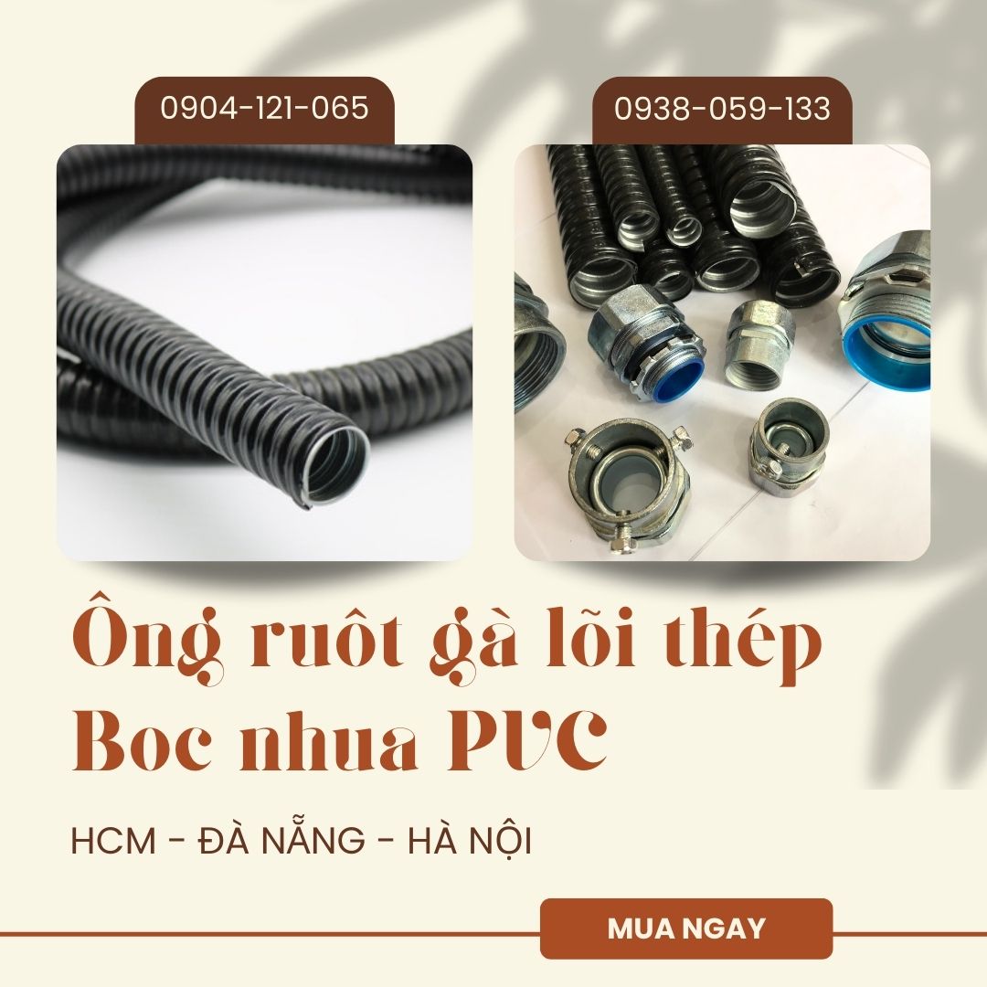 Ống ruột gà lõi thép phi 1-1/4 inch (ID 31mm - OD 38mm)