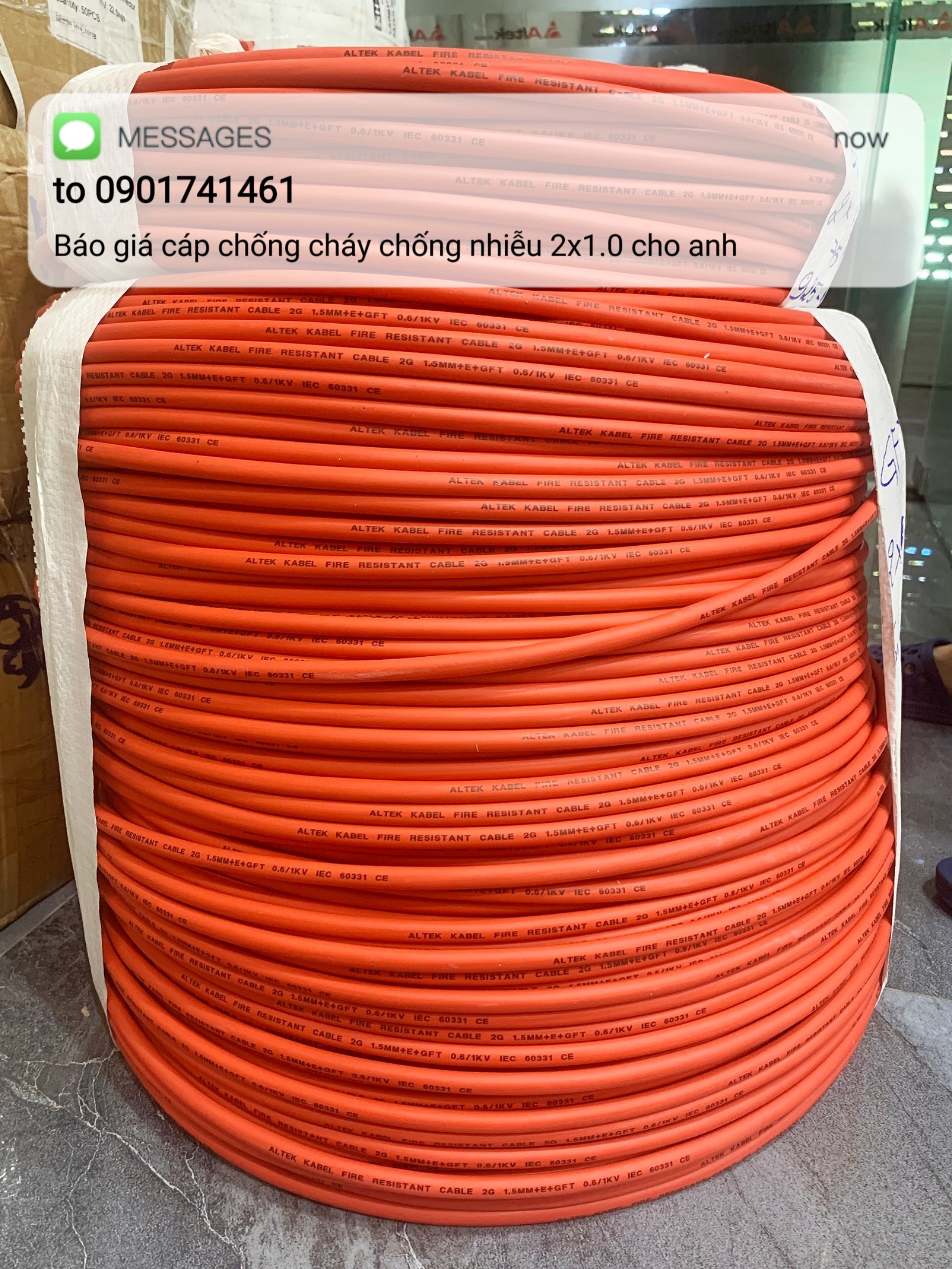 Cáp chống cháy chống nhiễu 2x1.0 hãng Altek kabel nhập khẩu