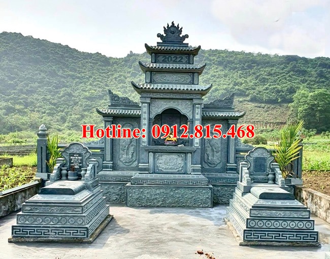 Mẫu mộ đôi đá xanh rêu đẹp bán tại Quảng Ninh 14 - Mộ đá Quảng Ninh