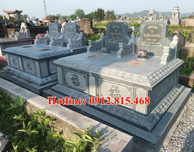 Mẫu mộ đôi đá xanh rêu đẹp bán tại Quảng Ninh 14 - Mộ đá Quảng Ninh