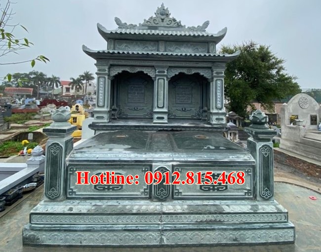 Mẫu mộ đôi đá xanh rêu đẹp bán tại Quảng Ninh 14 - Mộ đá Quảng Ninh