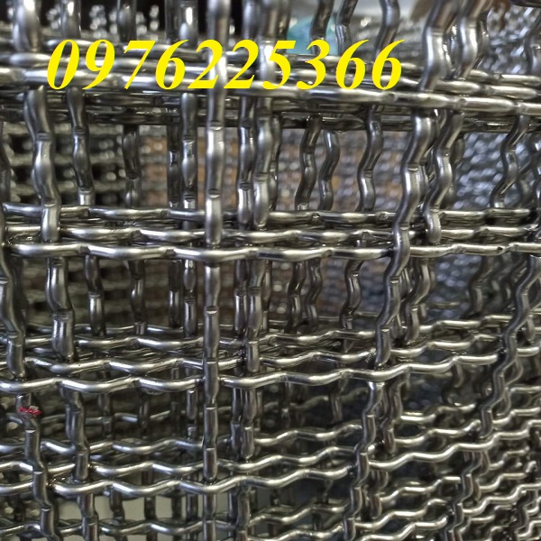 Lưới đan inox 304 cán sóng dây 2ly khổ 1m x 30m