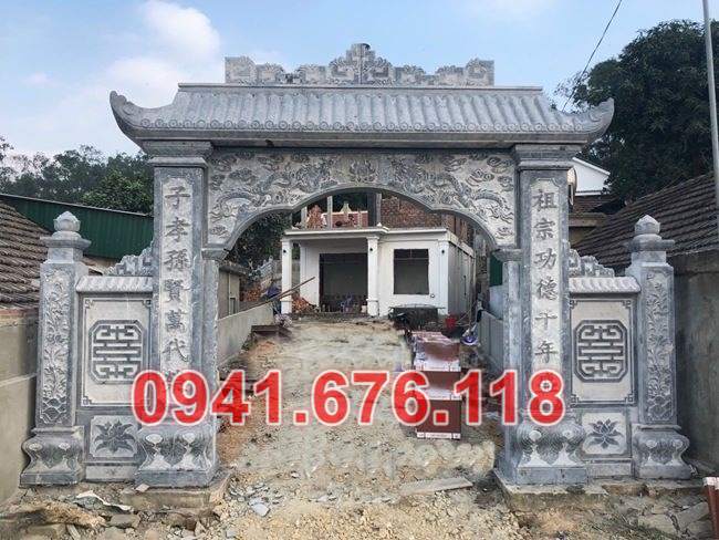 Mẫu 114 cổng đá đẹp bán vĩnh long - nhà thờ họ từ đường chùa miếu