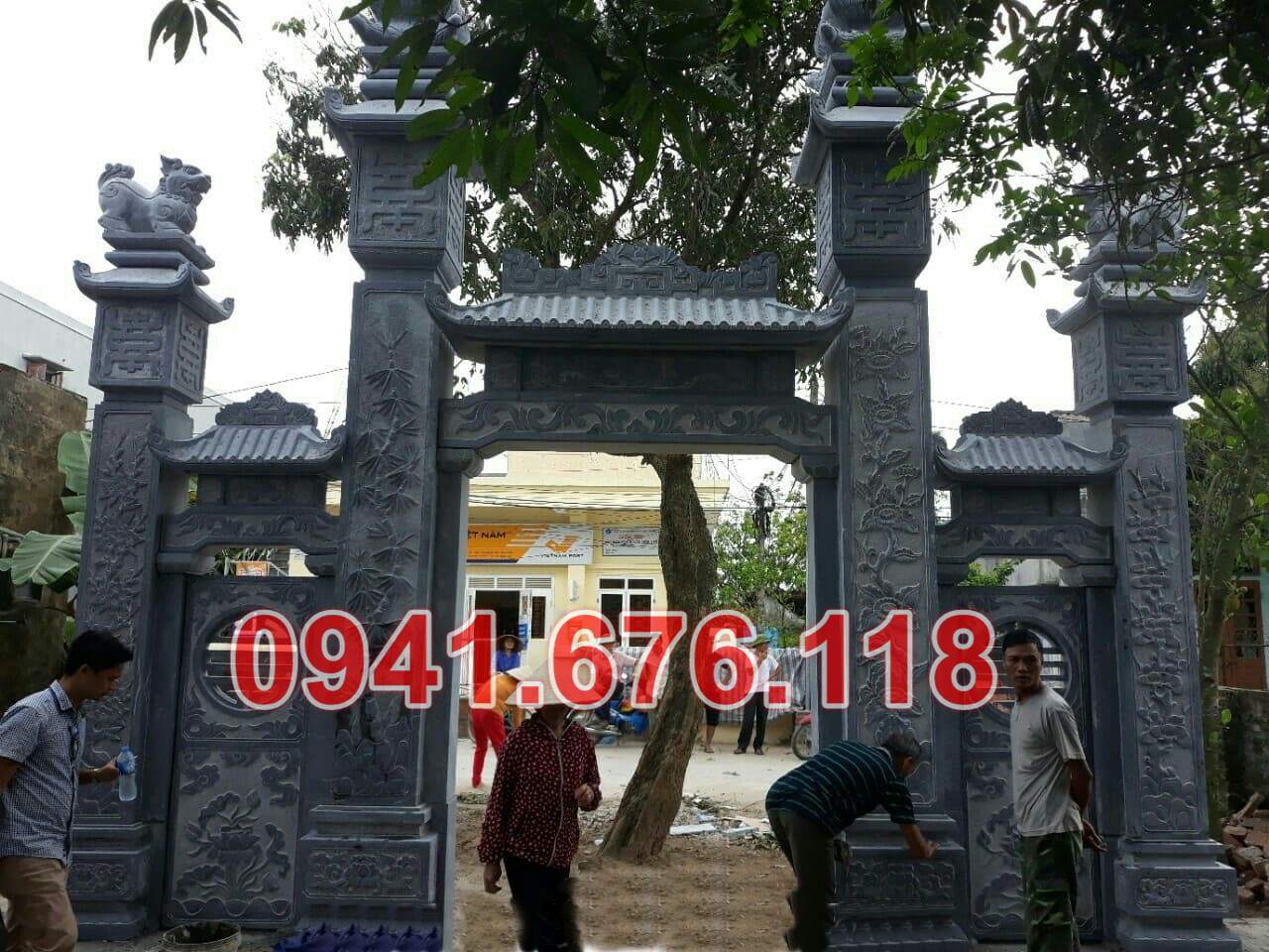 mẫu 102 trụ cột cổng đá bán bà rịa vũng tàu - tam quan trụ biểu chùa