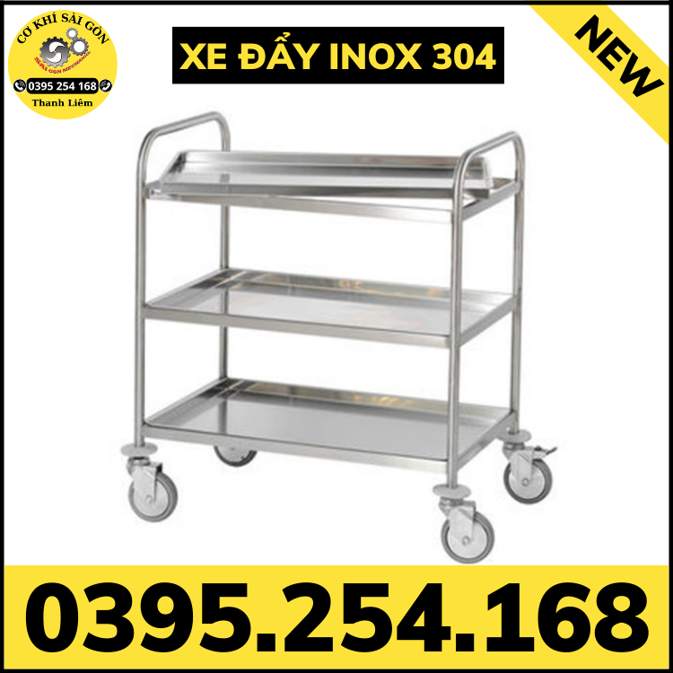 Xe đẩy y tế inox 304 chuyên sử dụng trong các bệnh viện, phòng khám