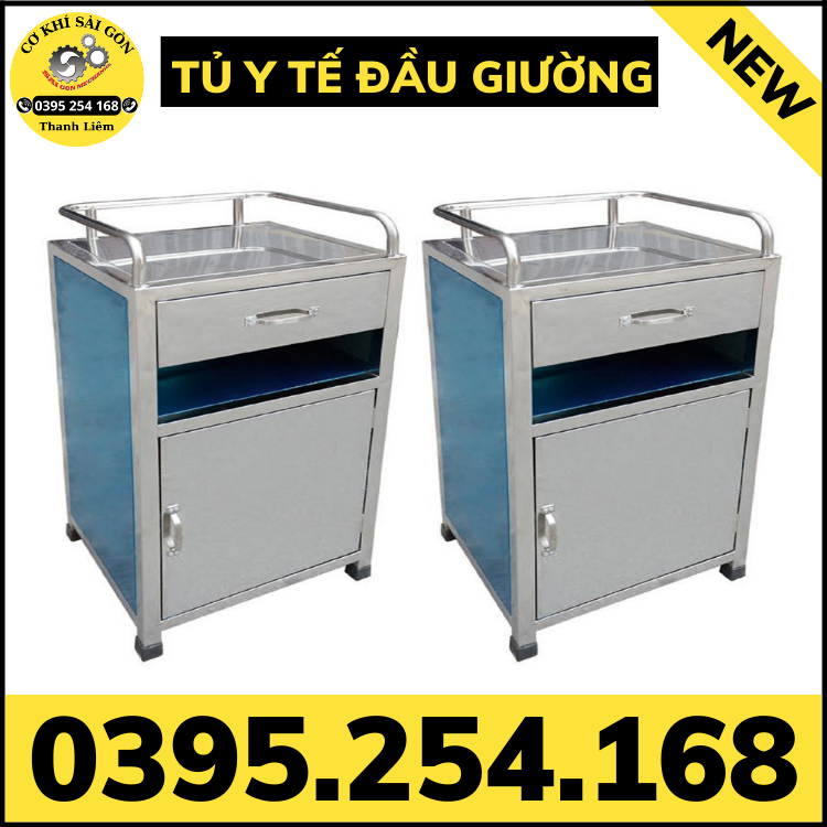 Xe đẩy y tế inox 304 chuyên sử dụng trong các bệnh viện, phòng khám